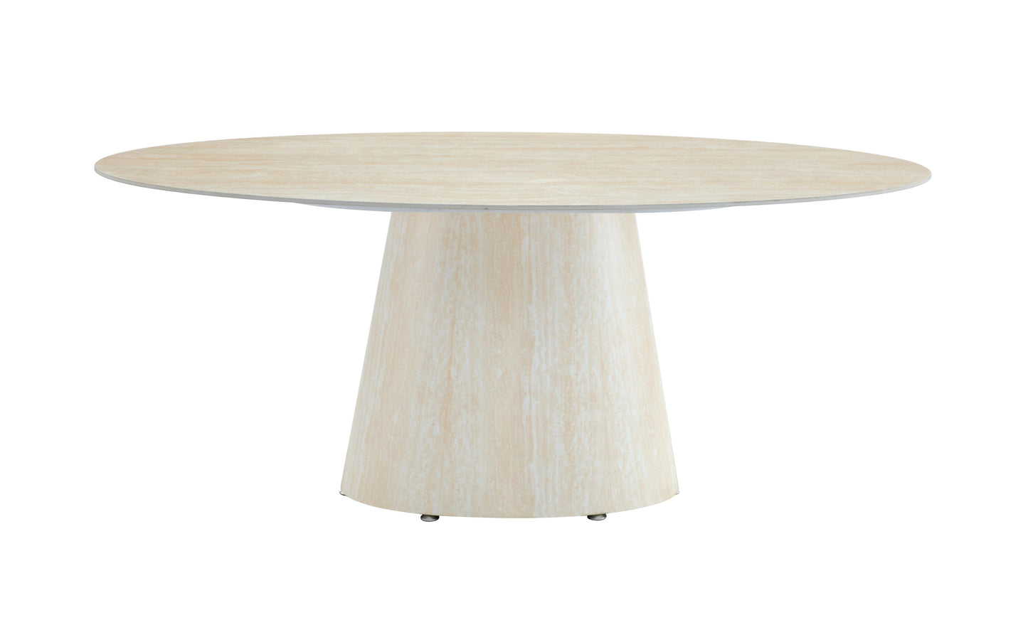 Table à manger « Ova » beige plateau céramique mat 120 cm