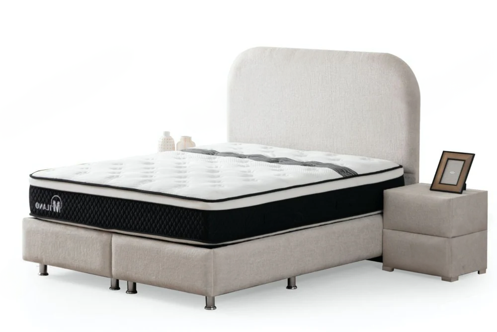 LIT COFFRE JADE BLANC CASSÉ CHENILLE