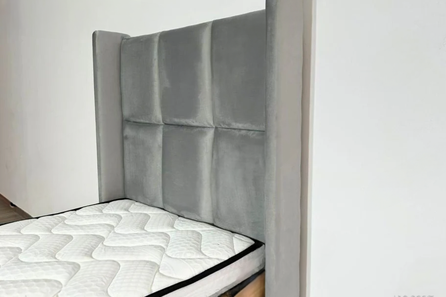 Lit Coffre Enfant RIO GRIS - Velours