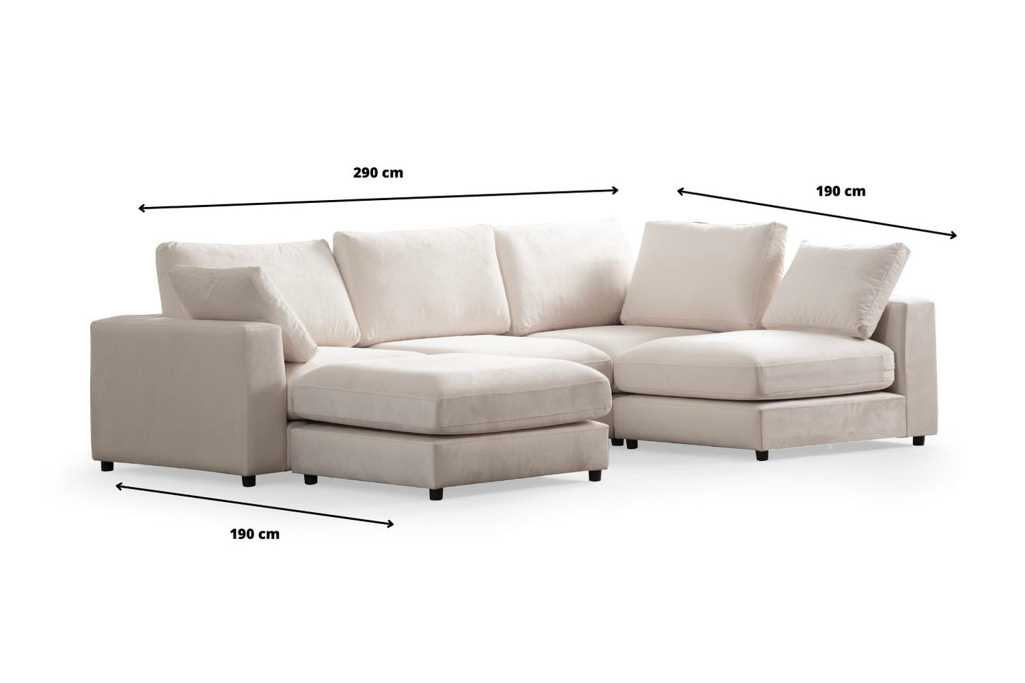 Canapé modulable Julia 4+1 en Chenille