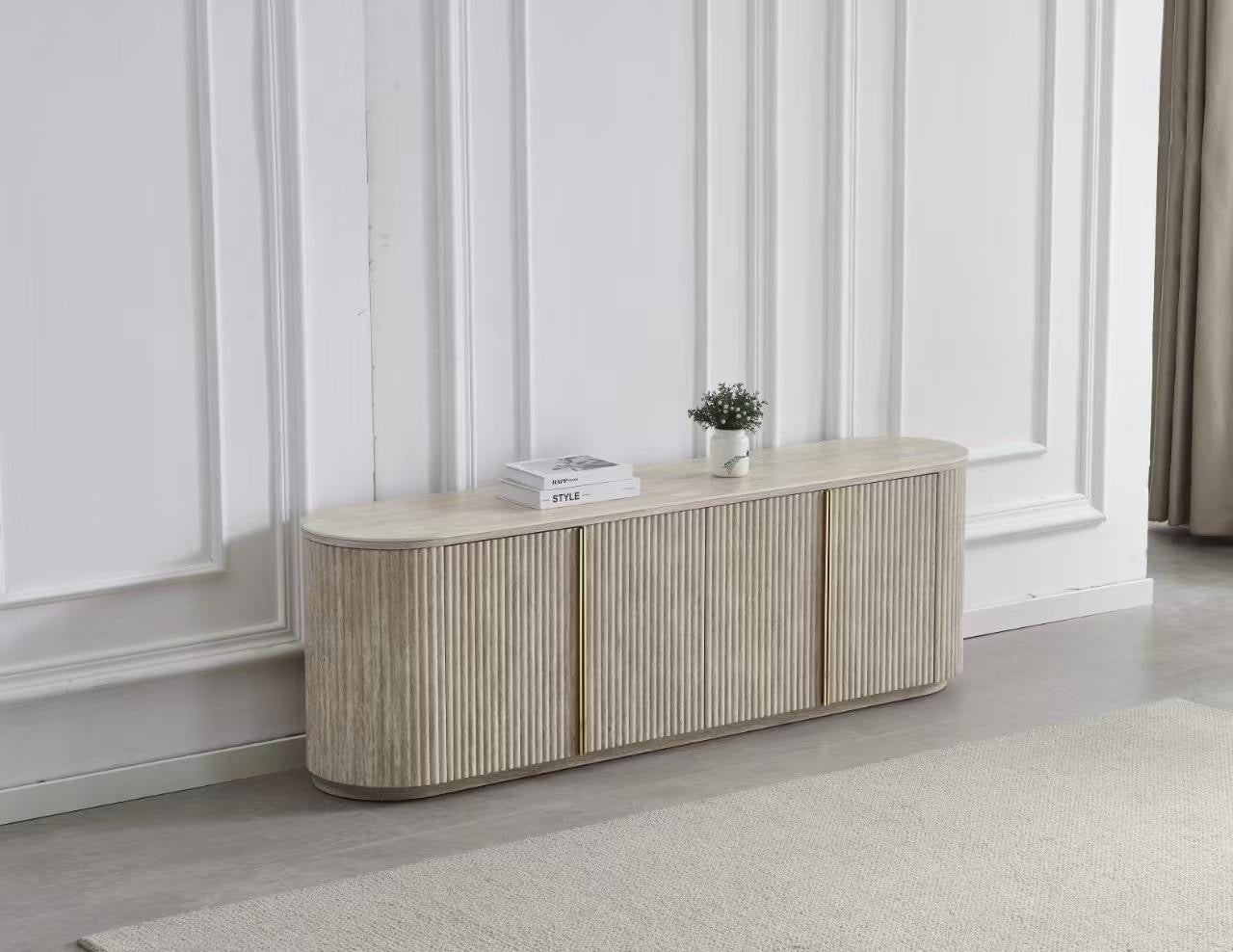 Meuble TV « Calypso» Travertin Céramique 180x40x65 cm