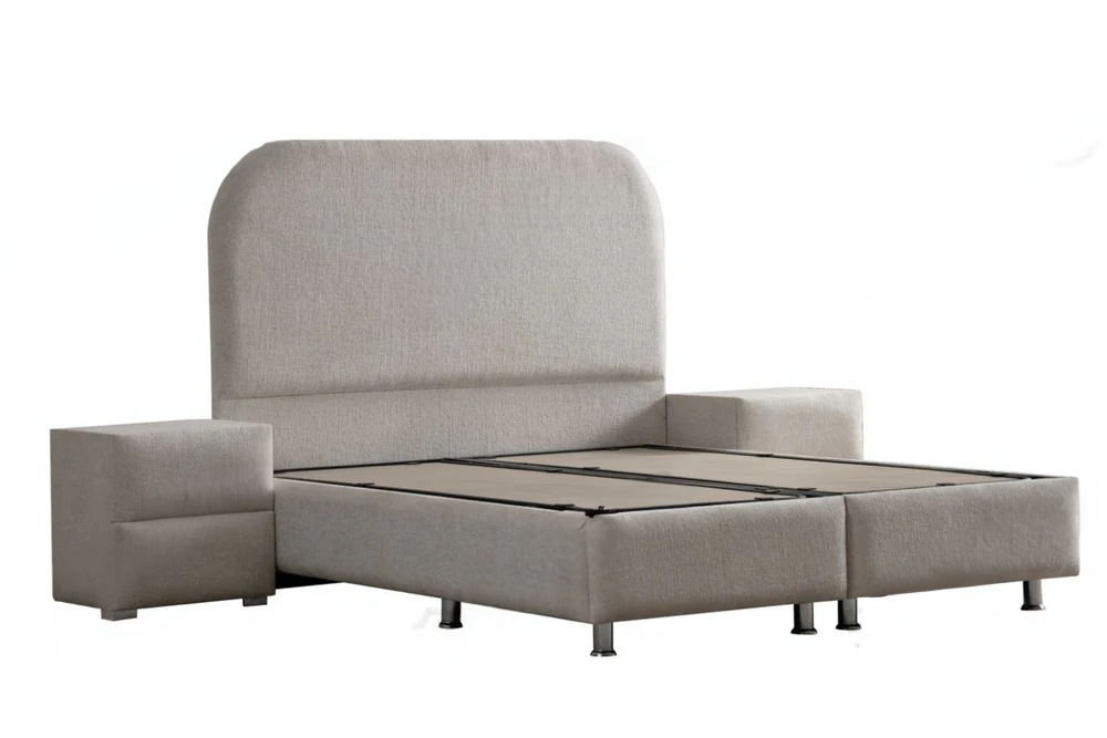 LIT COFFRE JADE BLANC CASSÉ CHENILLE