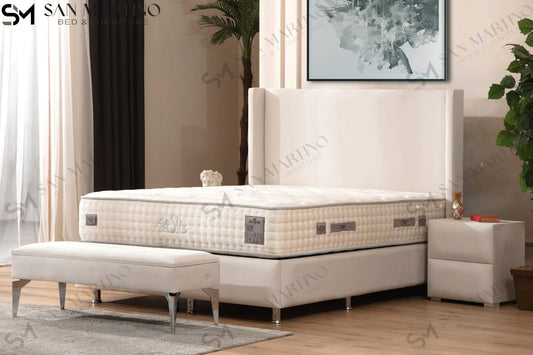 Lit Coffre COCO BLANC ECRU - Velours