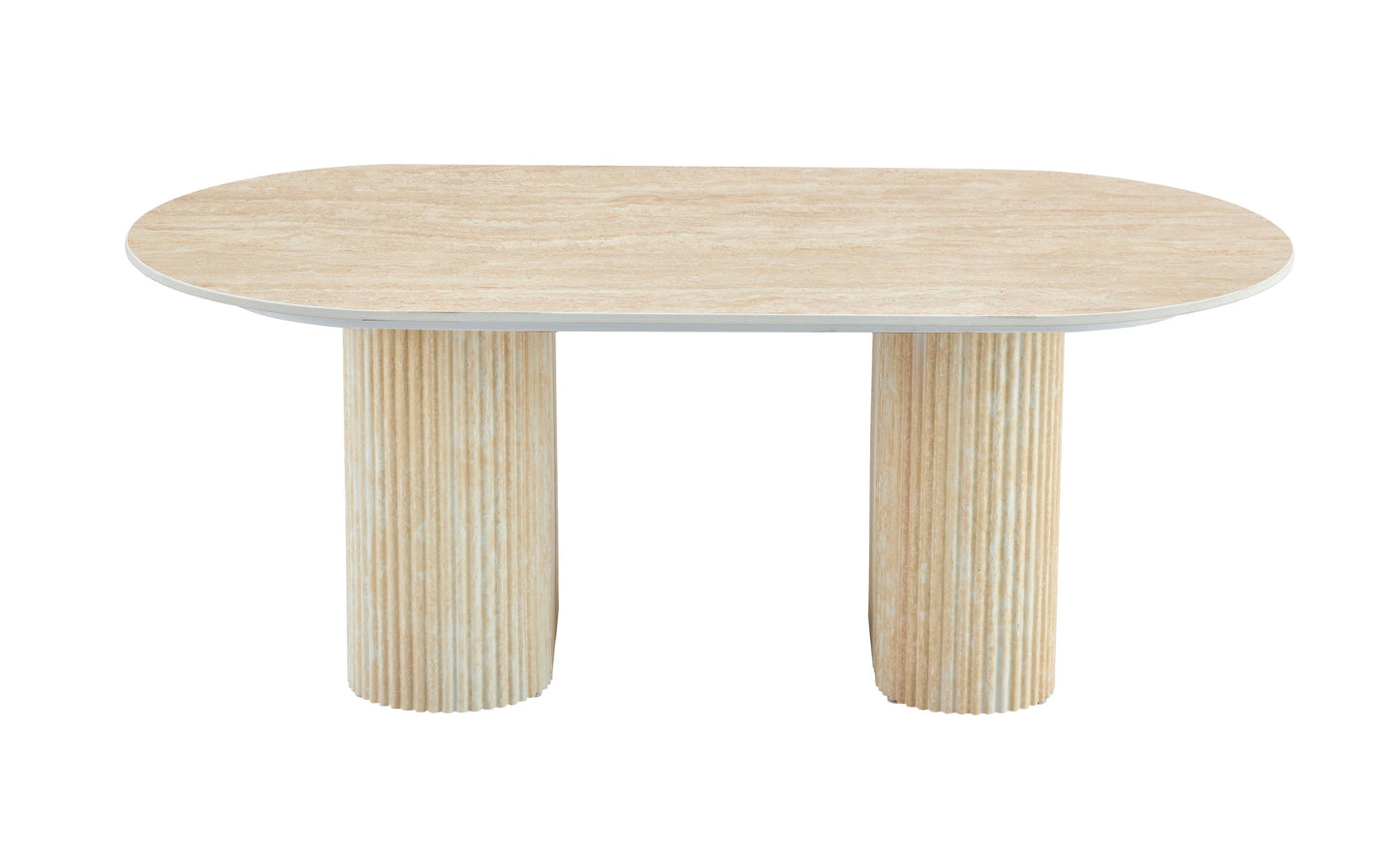 Table basse «Roxy» Effet Travertin Céramique Mat 120x60x45 cm
