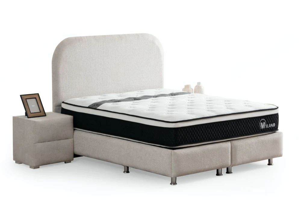 LIT COFFRE JADE BLANC CASSÉ CHENILLE