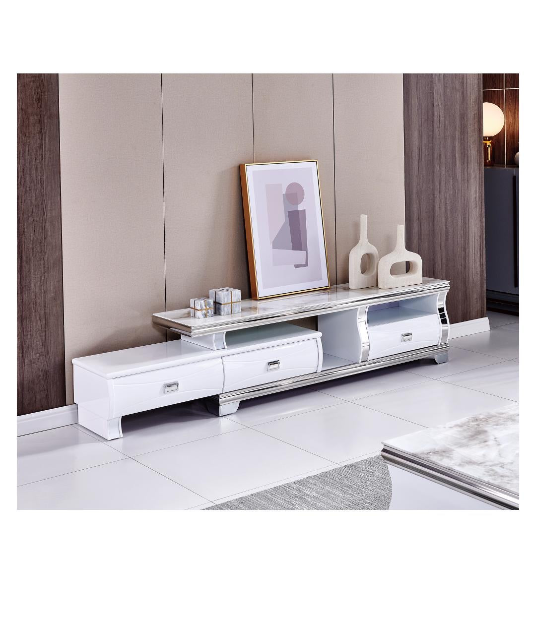 Meuble TV « Sarah» Marbre Beige