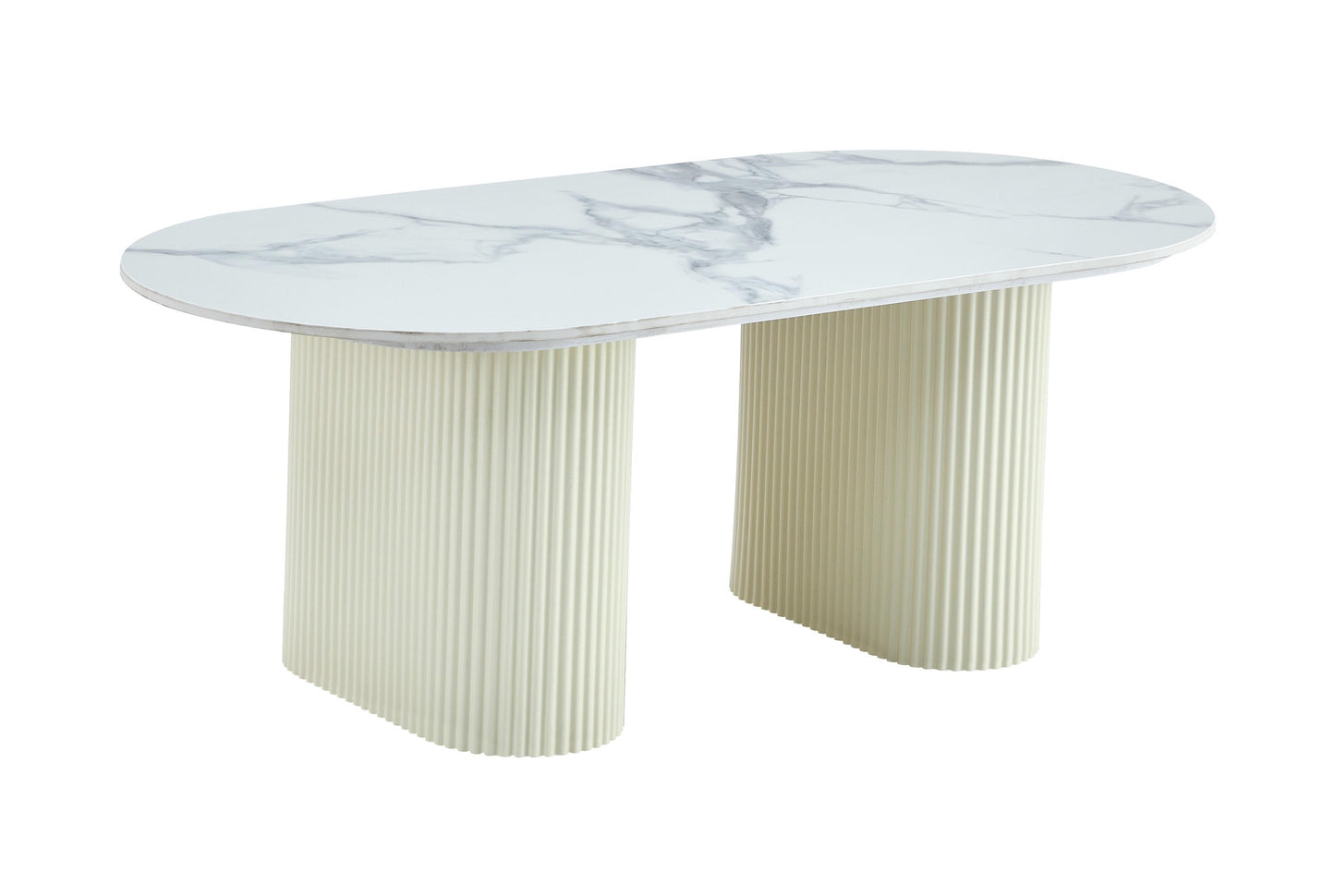 Table basse «Roxy» Céramique Marbre Blanc 120x60x45 cm