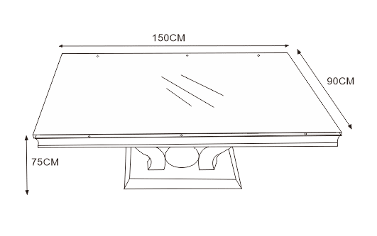 TABLE REPAS TROFY CHROME BLANC ULTRA 150x90x75 cm