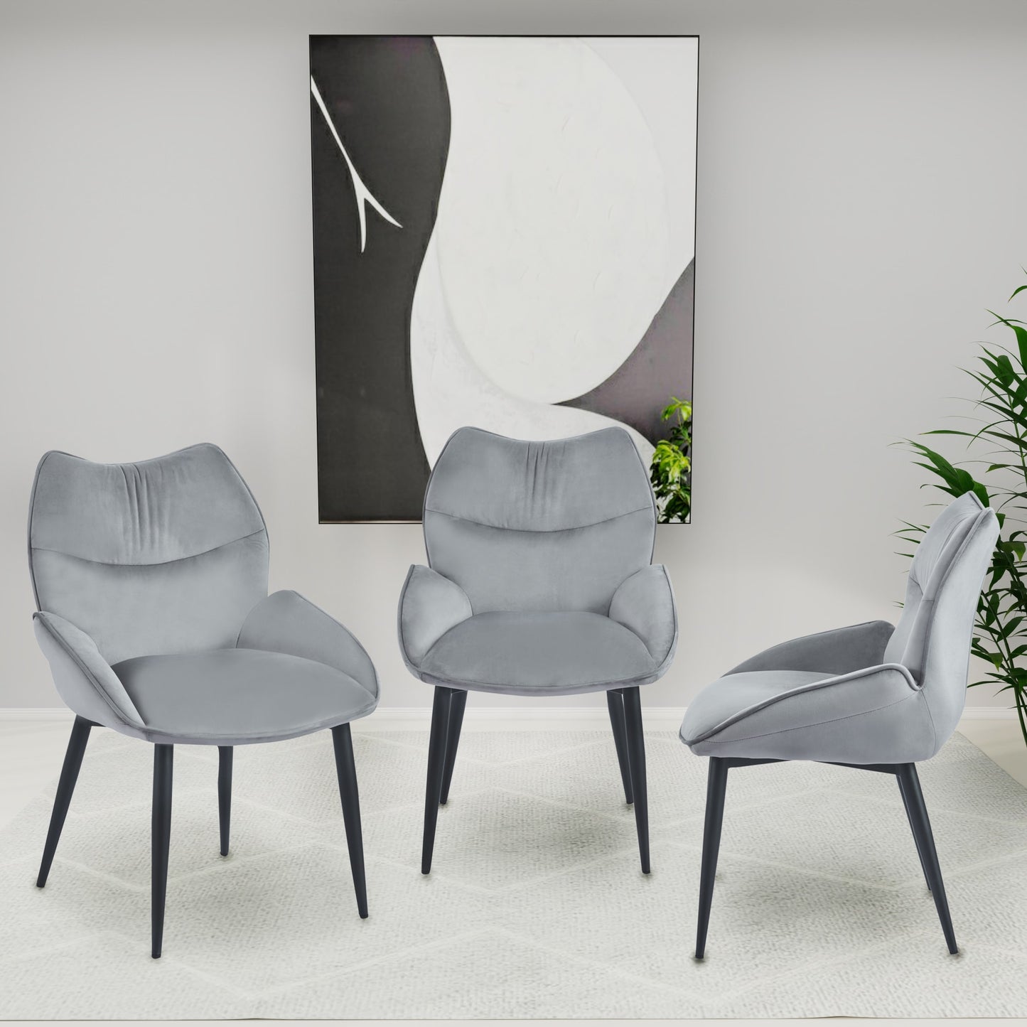 CHAISE LOHA PIED METAL NOIR ANTHRACITE