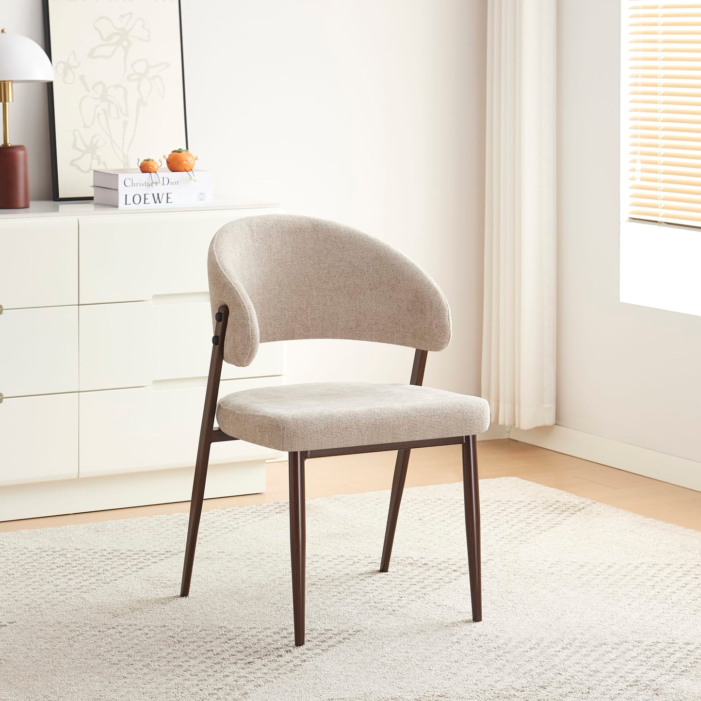 CHAISE LAMIA PIEDS EFFET NOYER TISSU MARBELLA MARRON GLACE