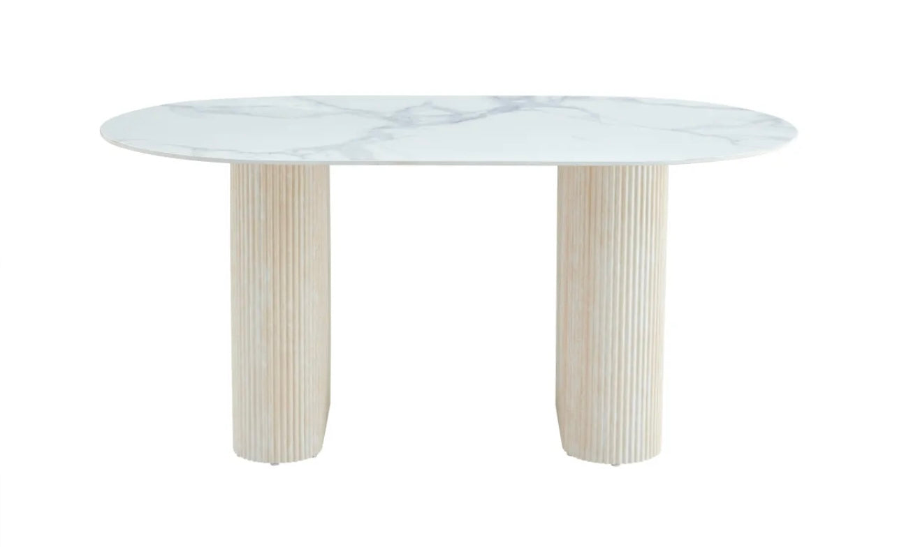 Table à manger « Rox » marbre blanc