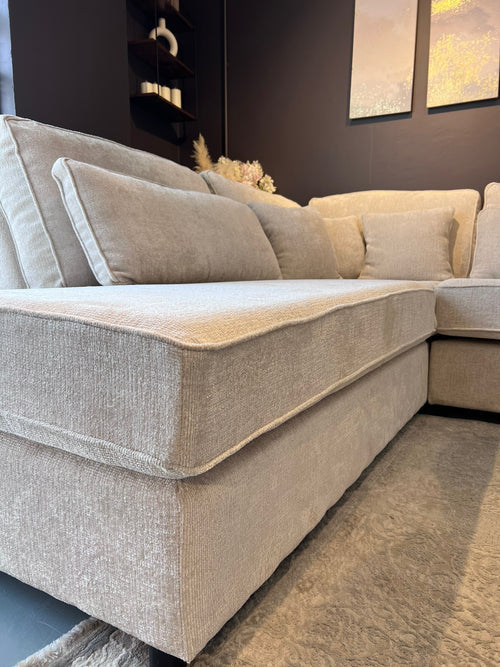 Canapé d'angle Coast en chenille beige