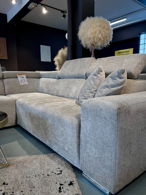 Canapé d'angle Evita 6 places Gris Chenille