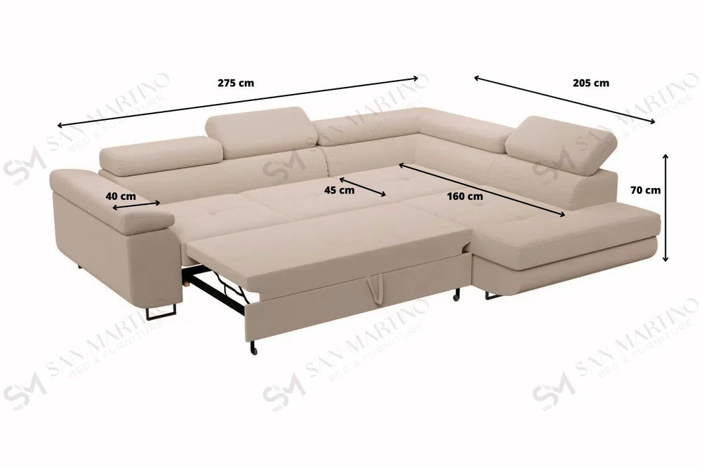 Canapé d'Angle Convertible Tony Beige