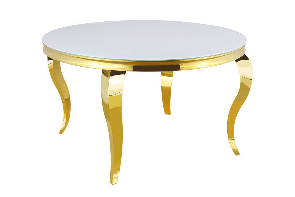 Table à manger ronde BAROQUE gold 130x75 cm