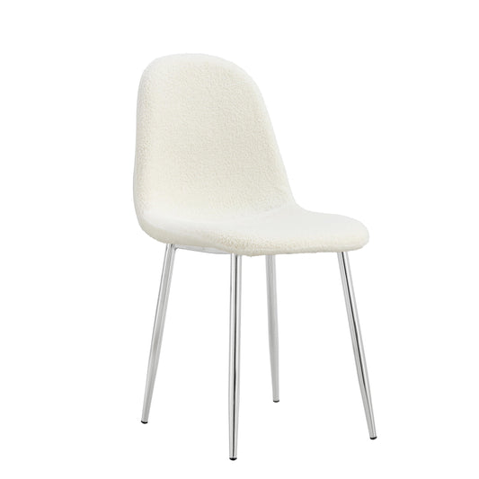 Chaise Scandinave Blanc Pied Chrome