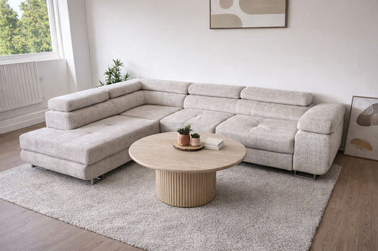 Canapé convertible TONY en tissu marbella beige