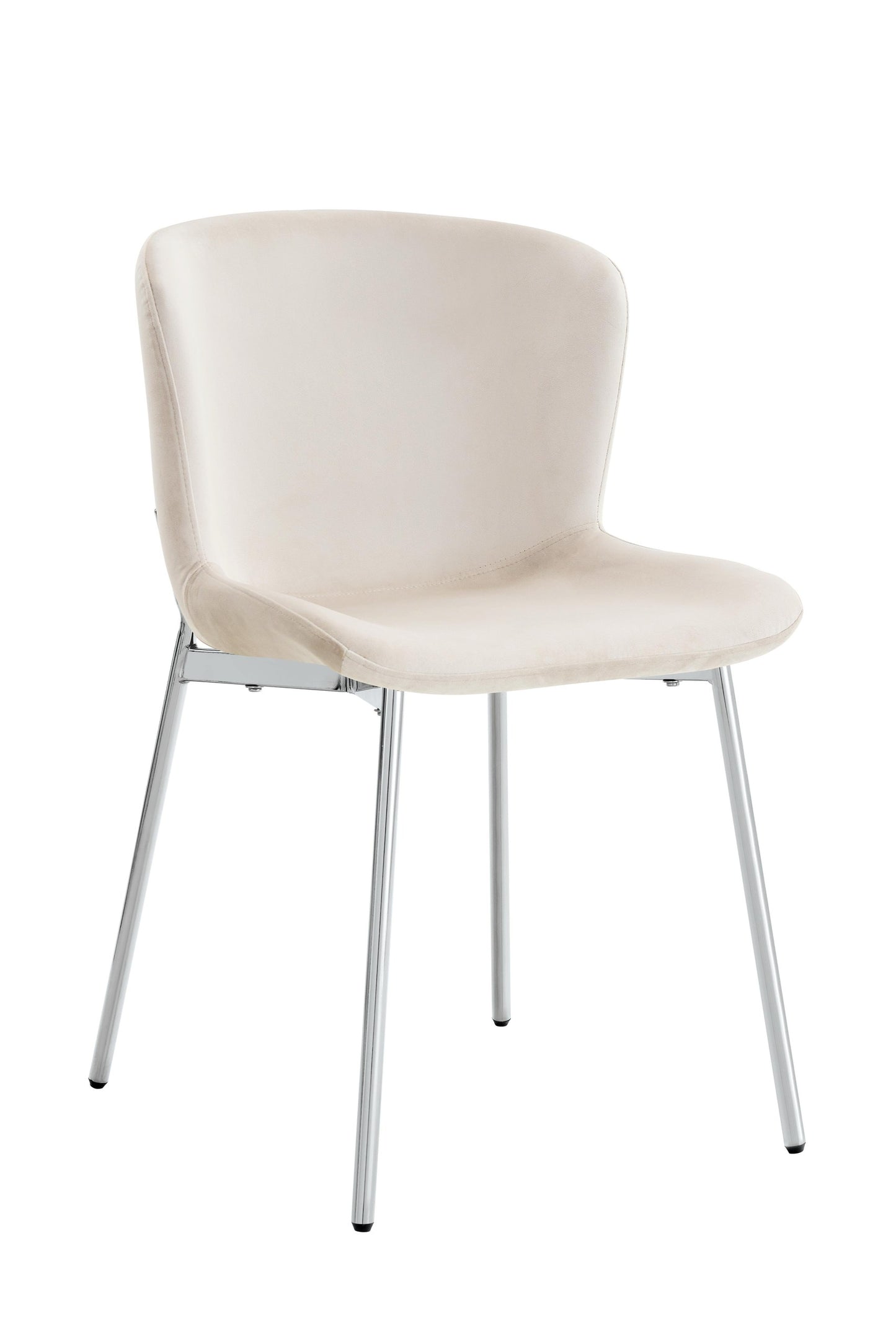 Chaise "Hailey" Gris Pied Chrome (Gris, Écru, Moka, Noir)