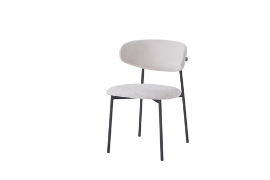 Chaise "Lulu" Blanc Cassé Pied Métal Noir