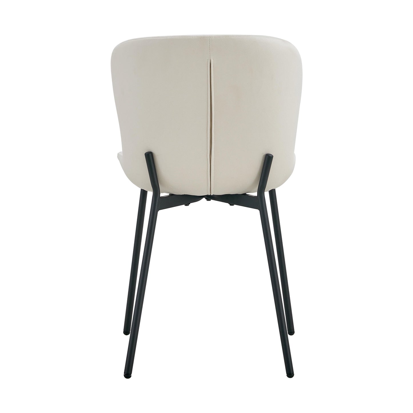 Chaise "Hailey" Écru Pied Métal Noir (Écru, Gris, Moka, Noir)