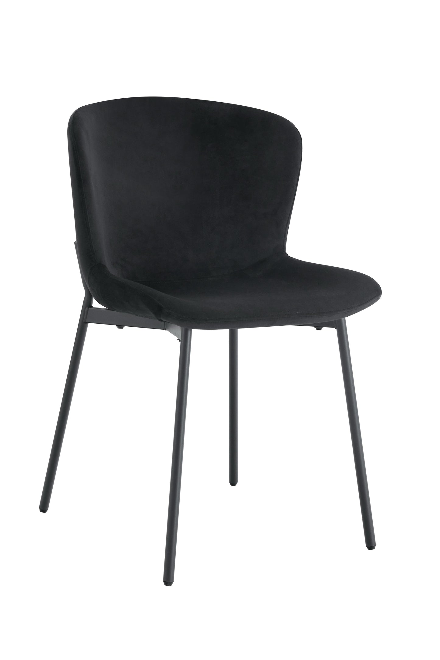 Chaise "Hailey" Écru Pied Métal Noir (Écru, Gris, Moka, Noir)