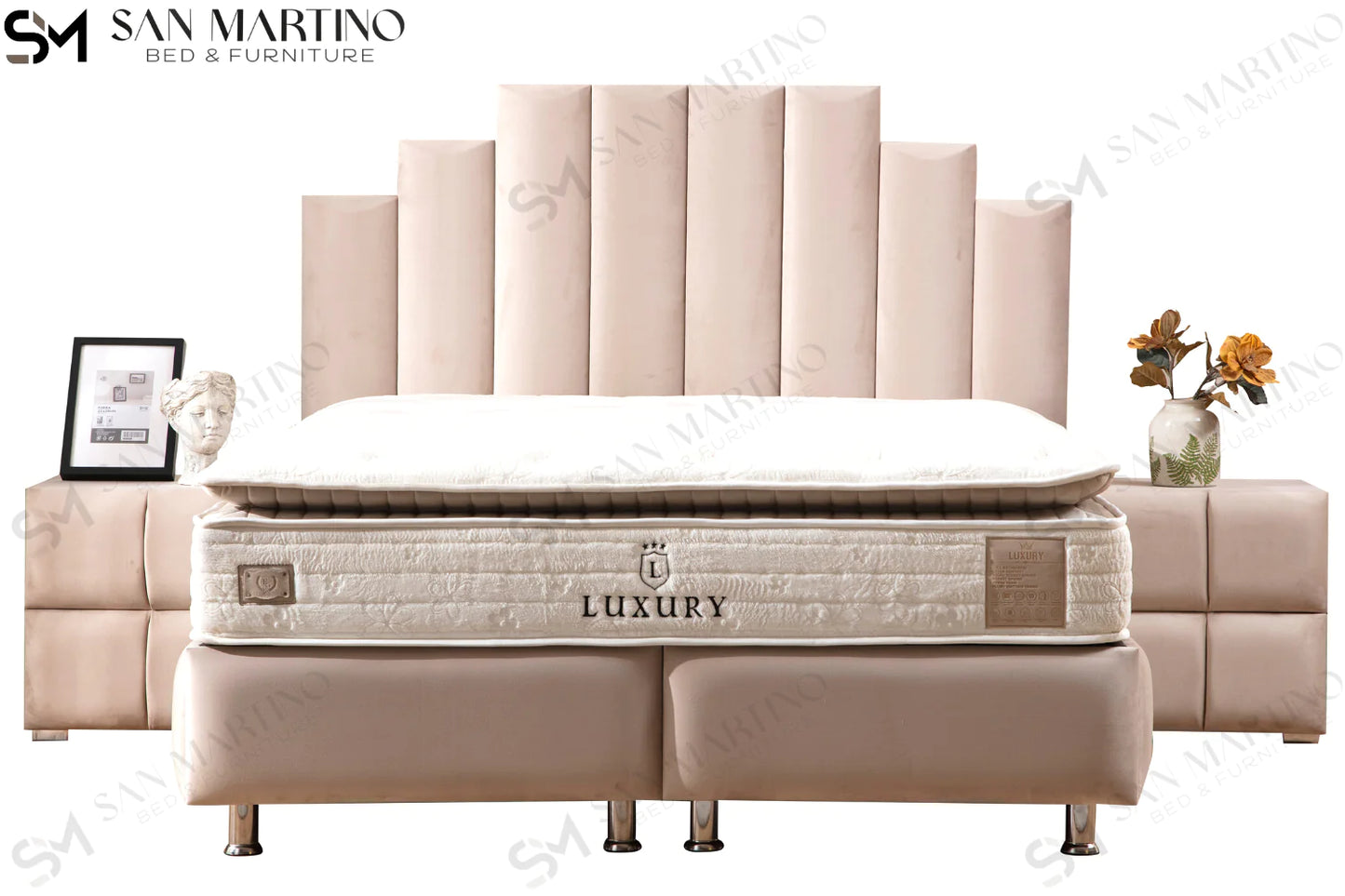 LIT COFFRE NATURA BEIGE VELOURS GENOVA