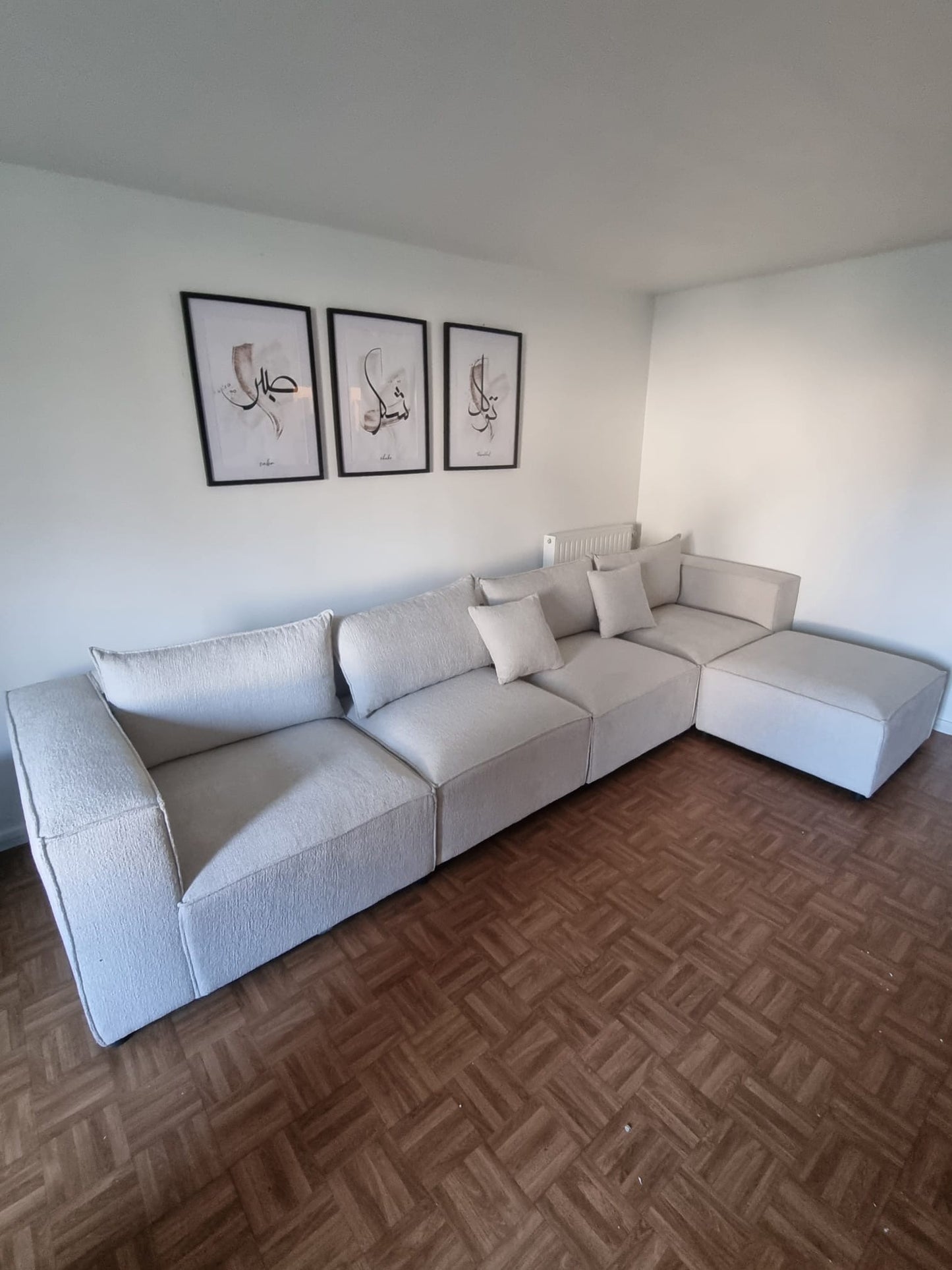 Canapé modulable Élégance 4+1 pouf en Chenille