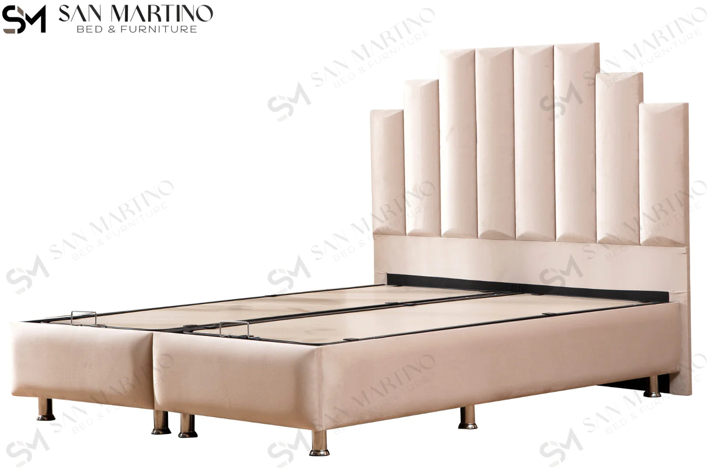 LIT COFFRE NATURA BEIGE VELOURS GENOVA