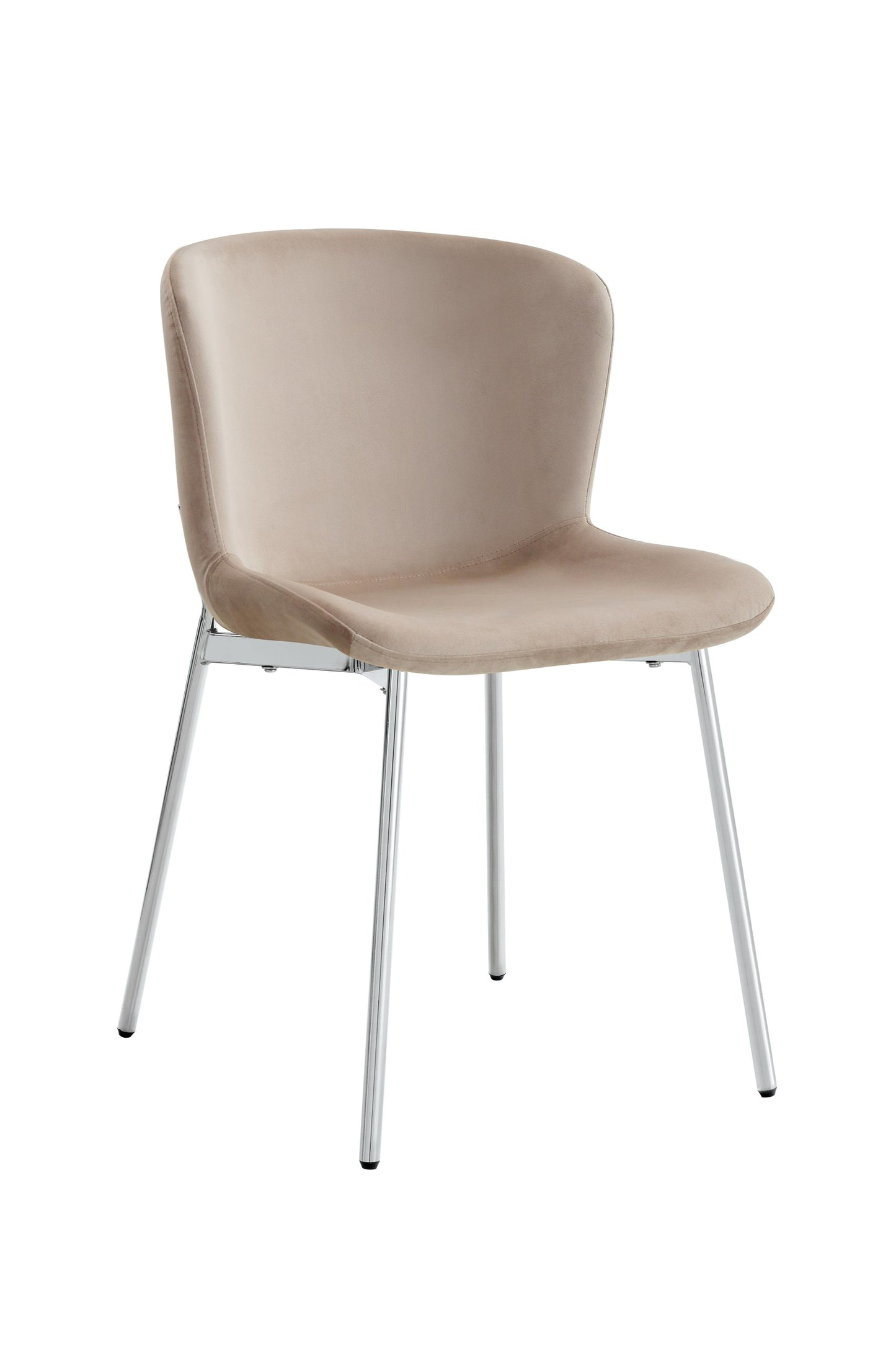 Chaise "Hailey" Gris Pied Chrome (Gris, Écru, Moka, Noir)