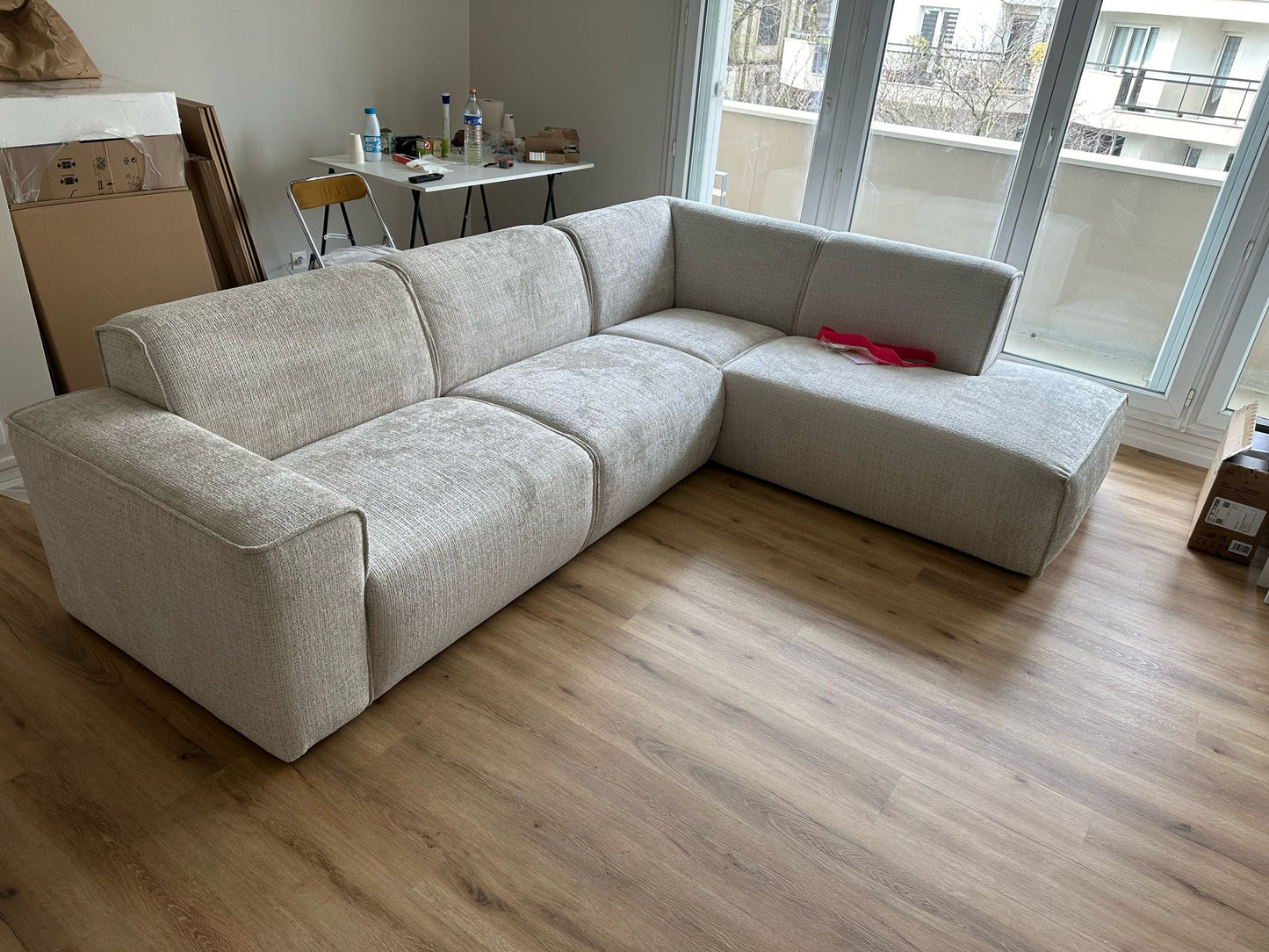 Canapé COLETTE en tissu marbella beige