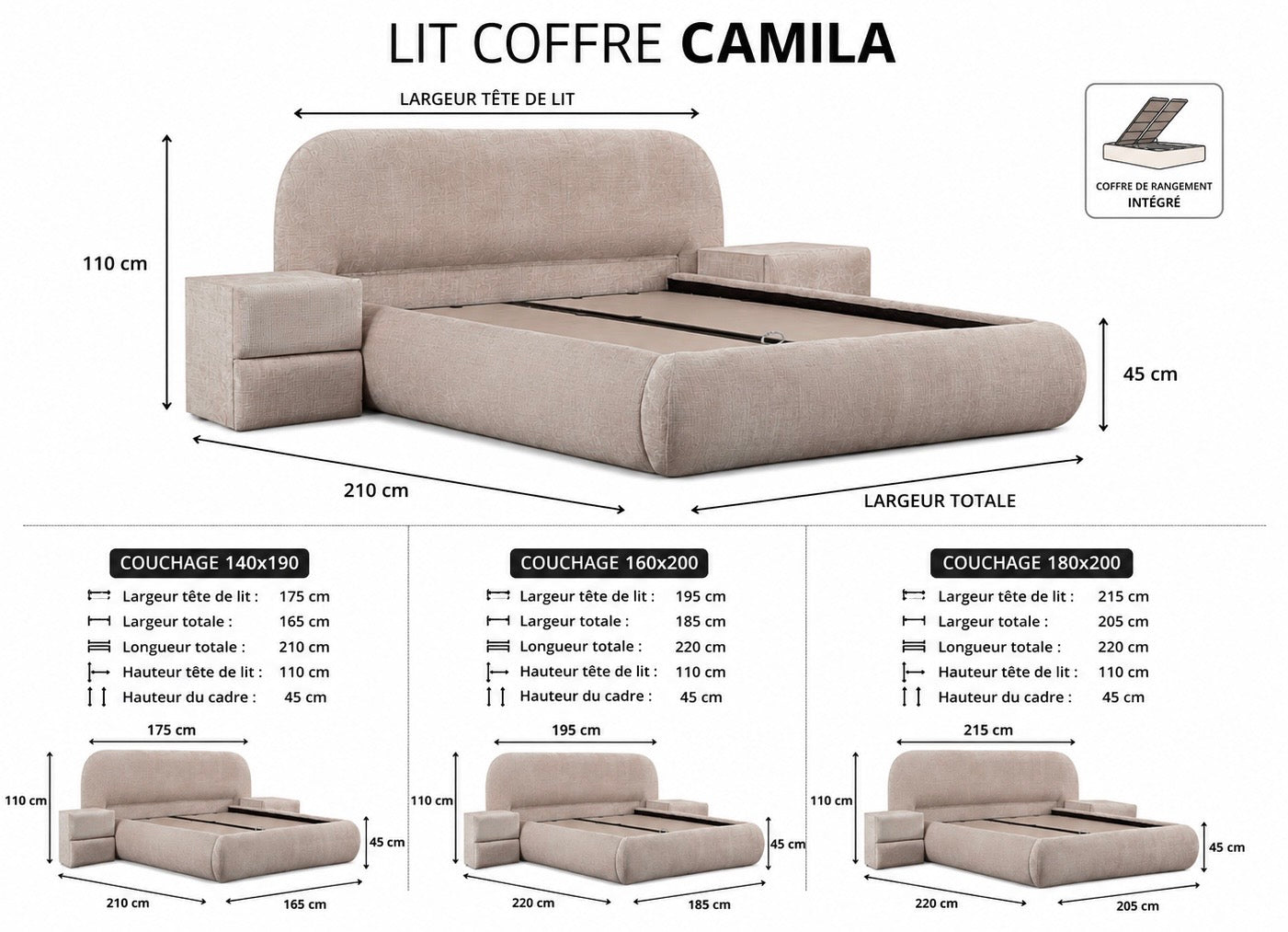 Lit Coffre CAMILA - Marbella