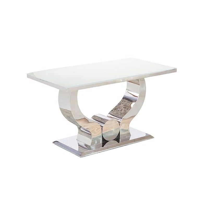 TABLE REPAS TROFY BLANC DE BLANC 150x90x75cm