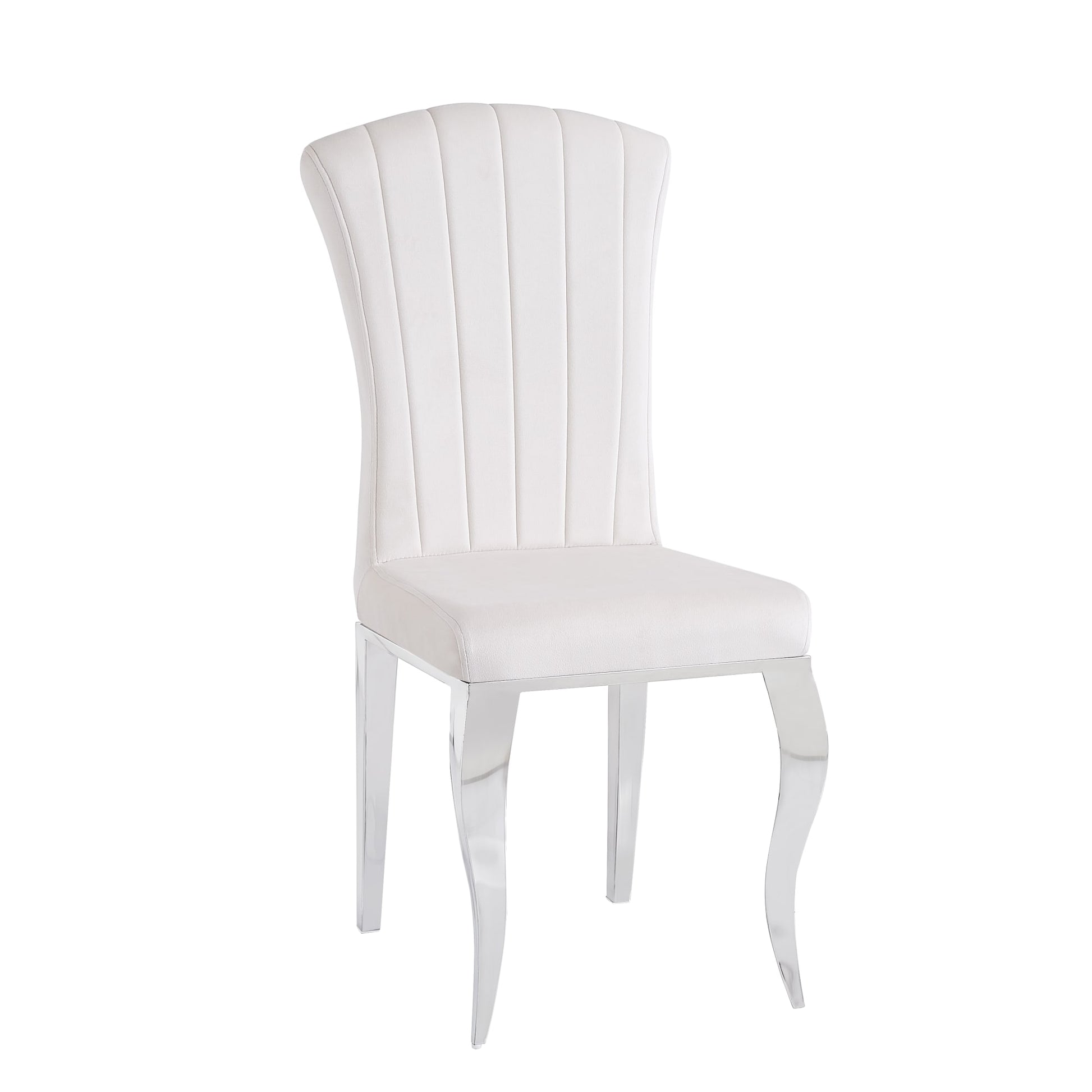 Chaises baroque louis pied chrome tissu velours beige