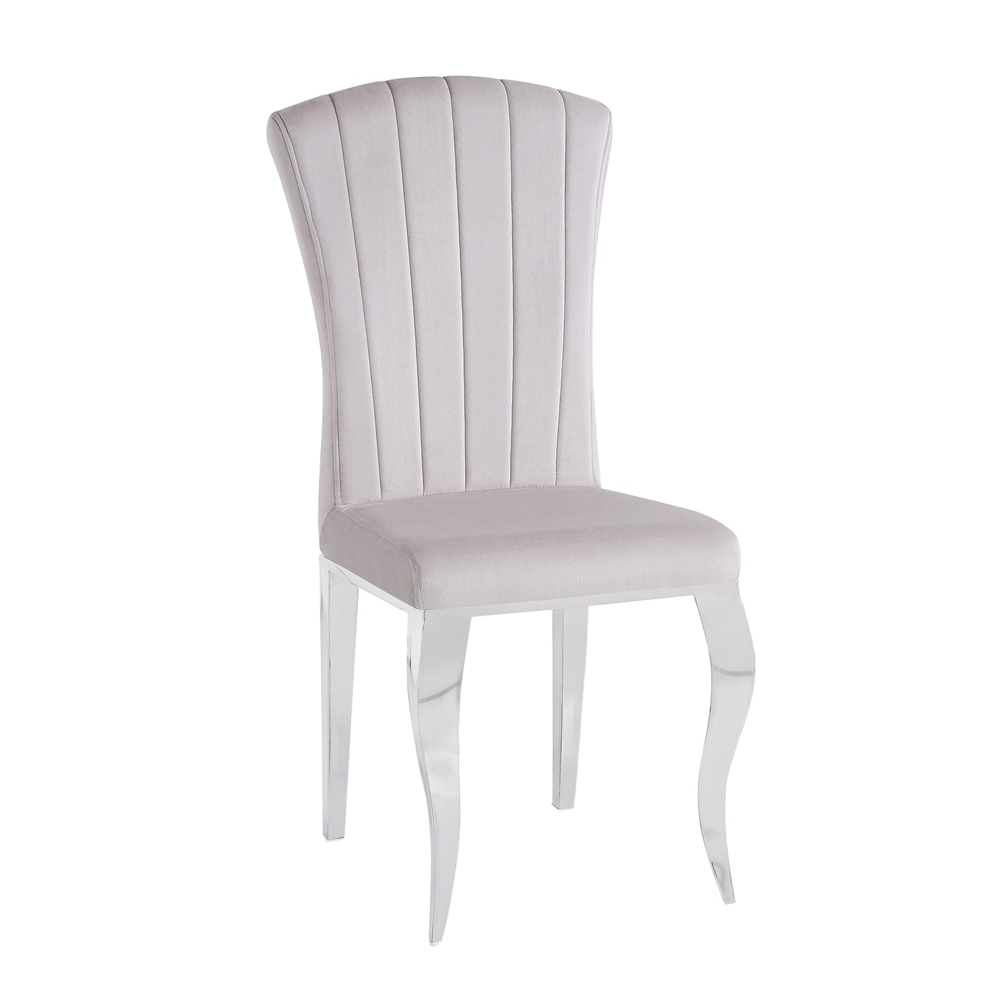 Chaises baroque Louis pied chrome tissu velours moka