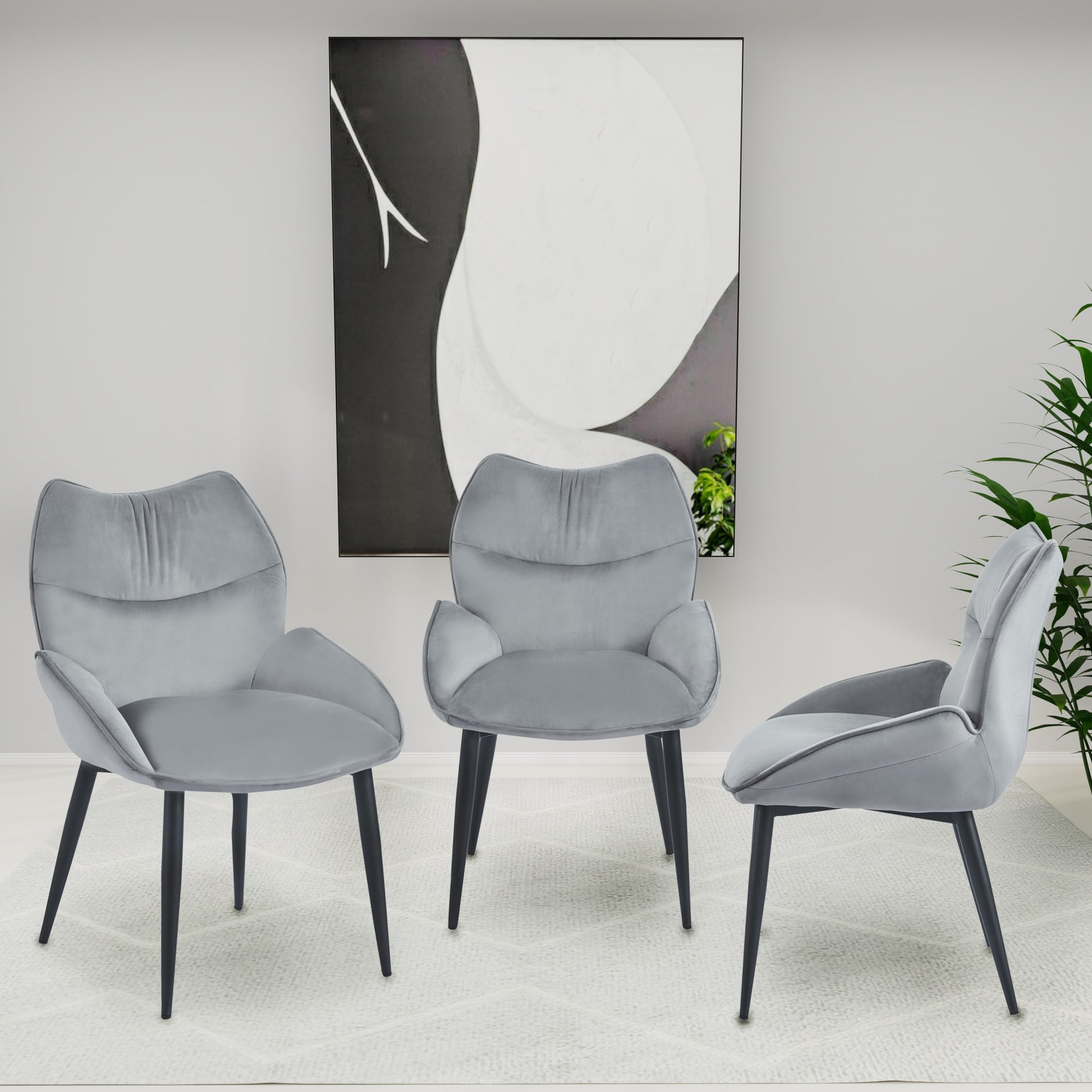 CHAISE LOHA PIED METAL NOIR ANTHRACITE