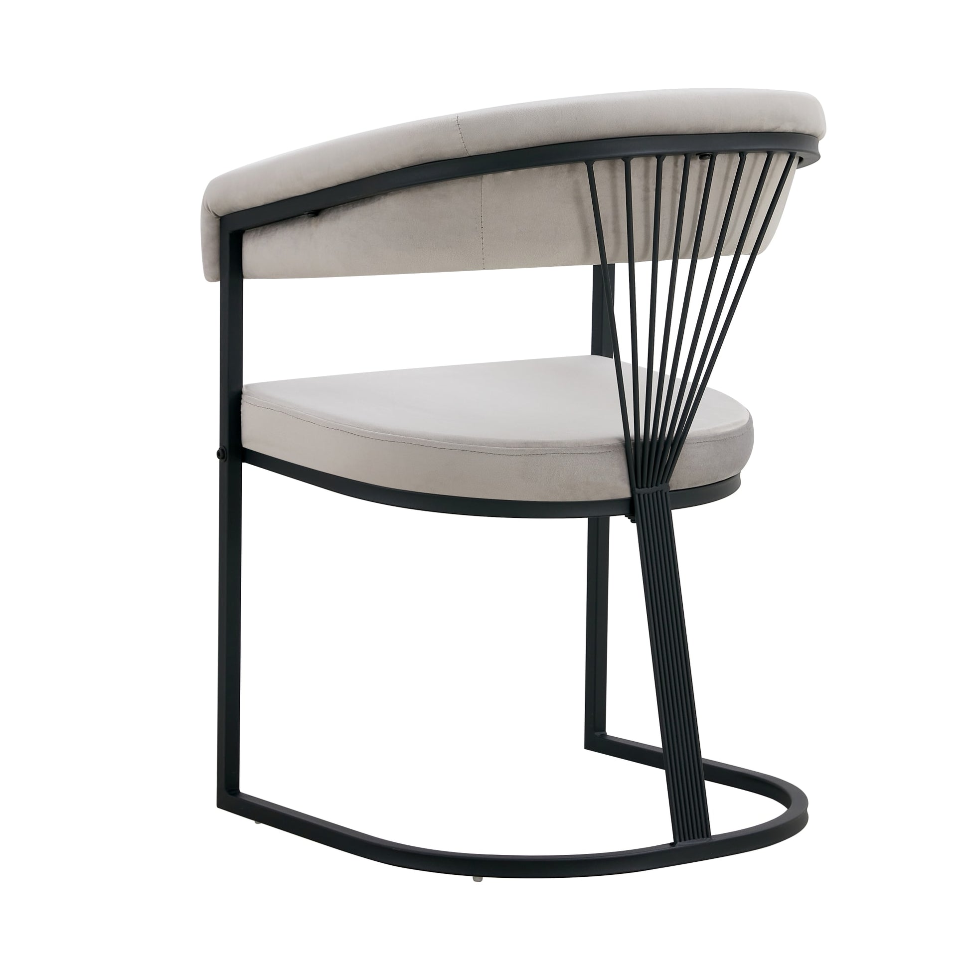 CHAISE AVEC ACCOUDOIR BRITTANY METAL NOIR VELOURS GRIS