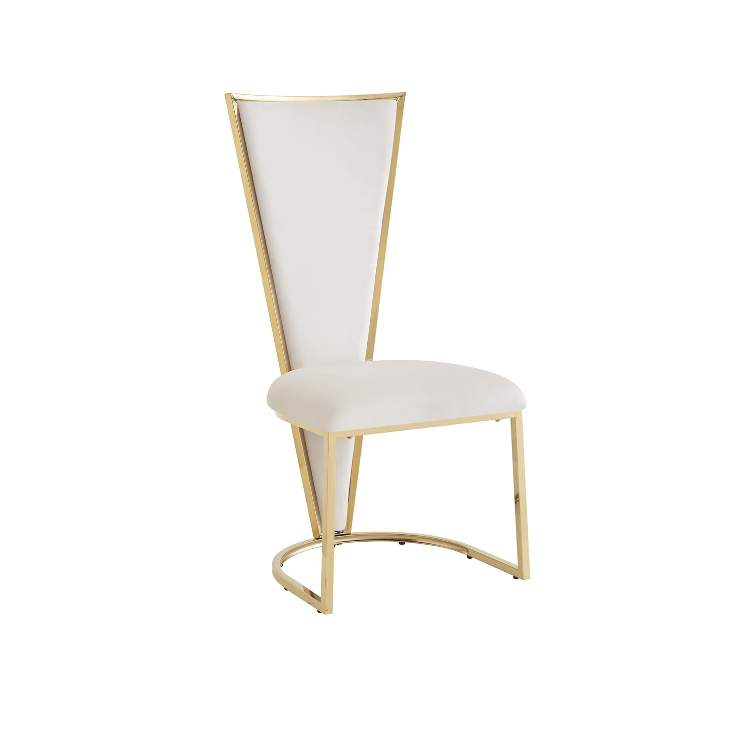 CHAISES MELISSA PIED METAL GOLD ASSISE VELOURS BEIGE