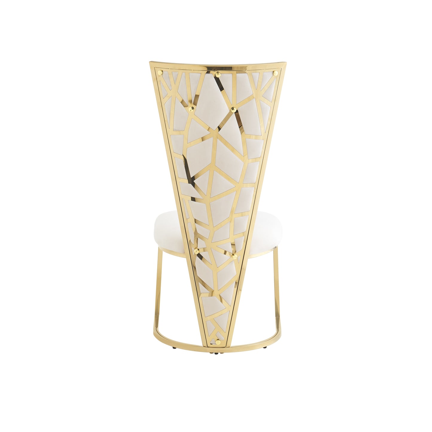 CHAISES MELISSA PIED METAL GOLD ASSISE VELOURS BEIGE