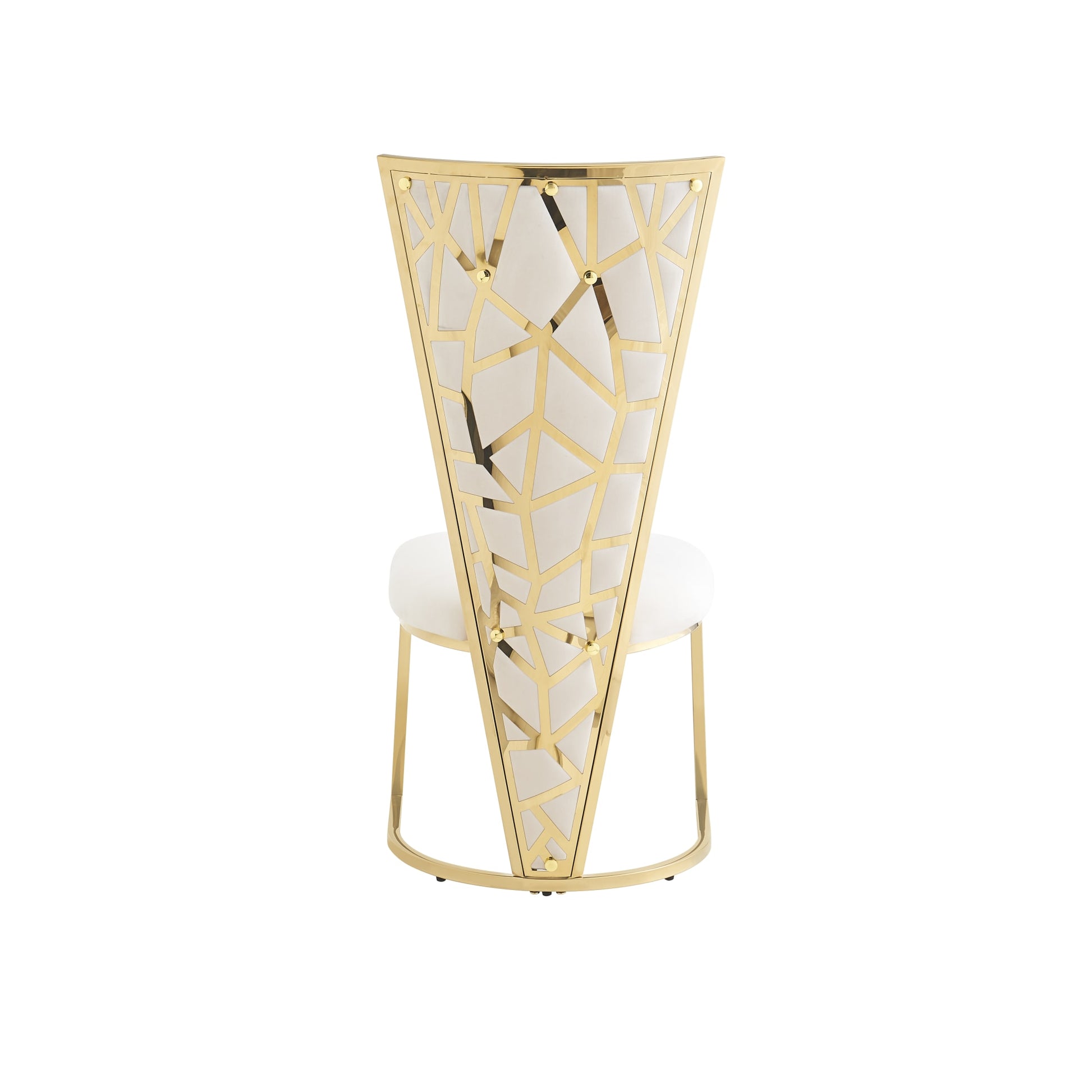 CHAISES MELISSA PIED METAL GOLD ASSISE VELOURS BEIGE