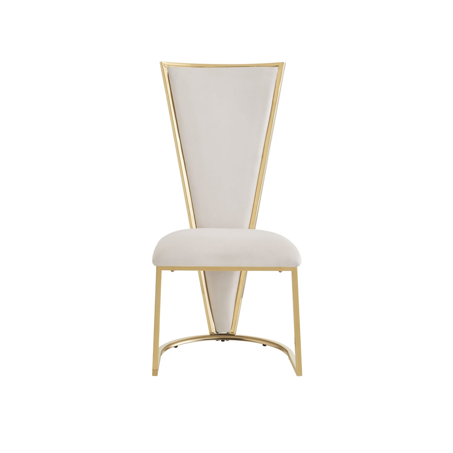 CHAISES MELISSA PIED METAL GOLD ASSISE VELOURS BEIGE
