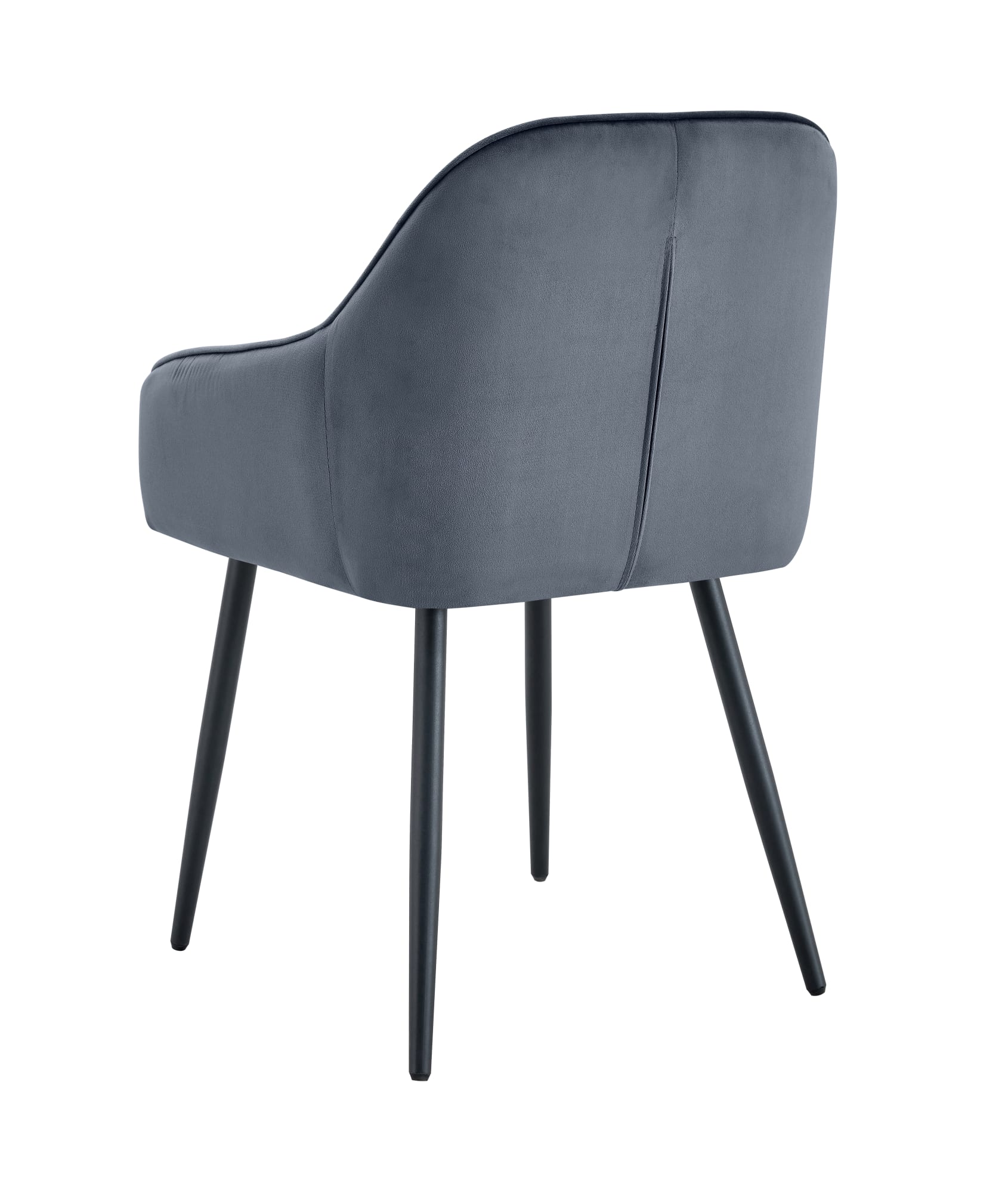 CHAISE PAMS PIED METAL NOIR VELOURS ANTHRACITE