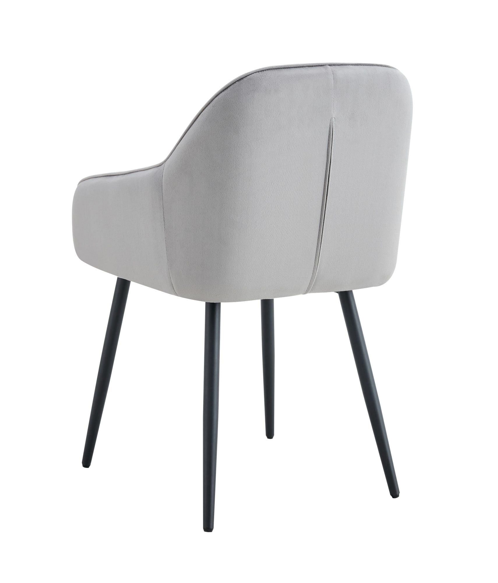 CHAISE PAMS PIED NOIR VELOURS GRIS