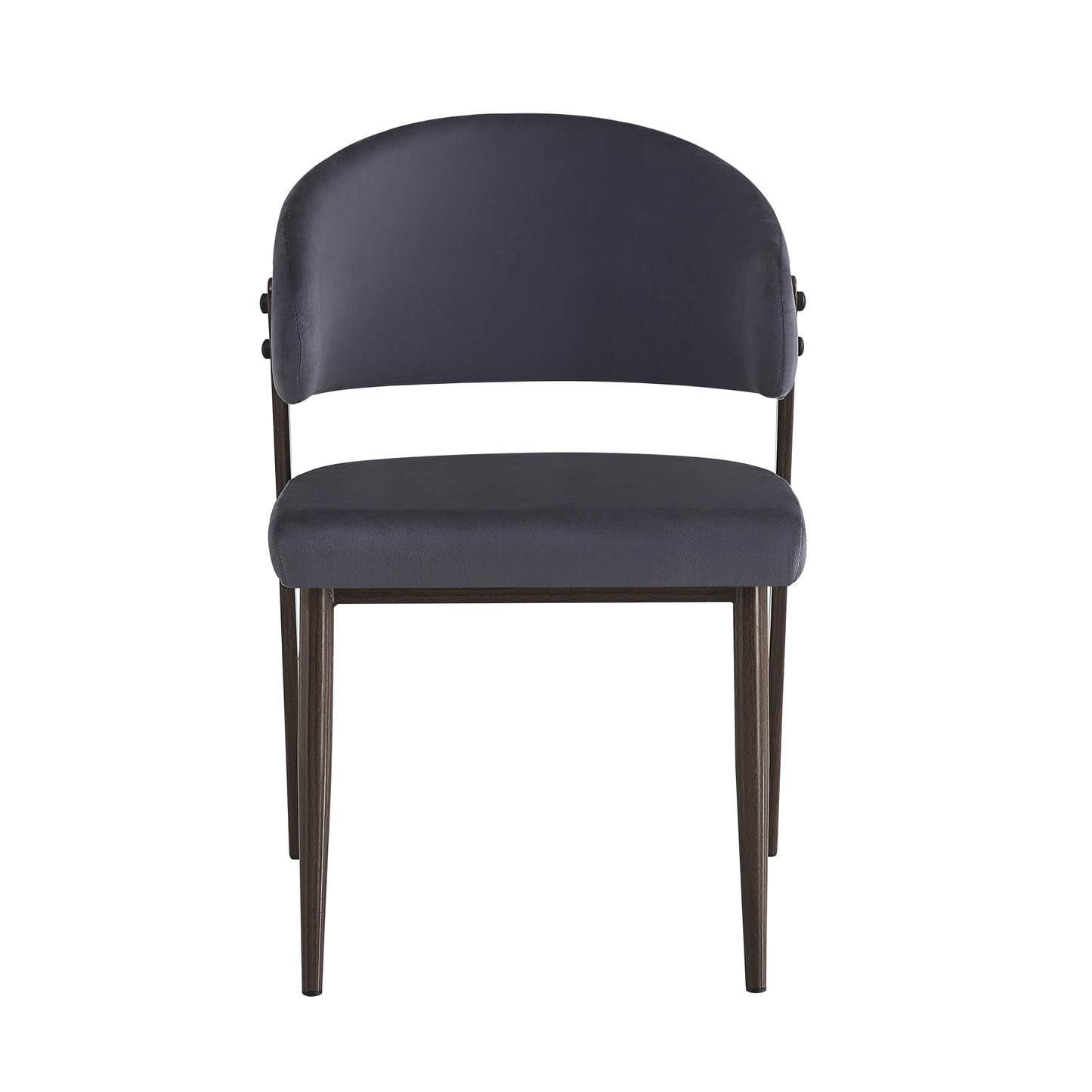 CHAISE LAMIA PIEDS EFFET NOYER TISSU VELOURS ANTHRACITE