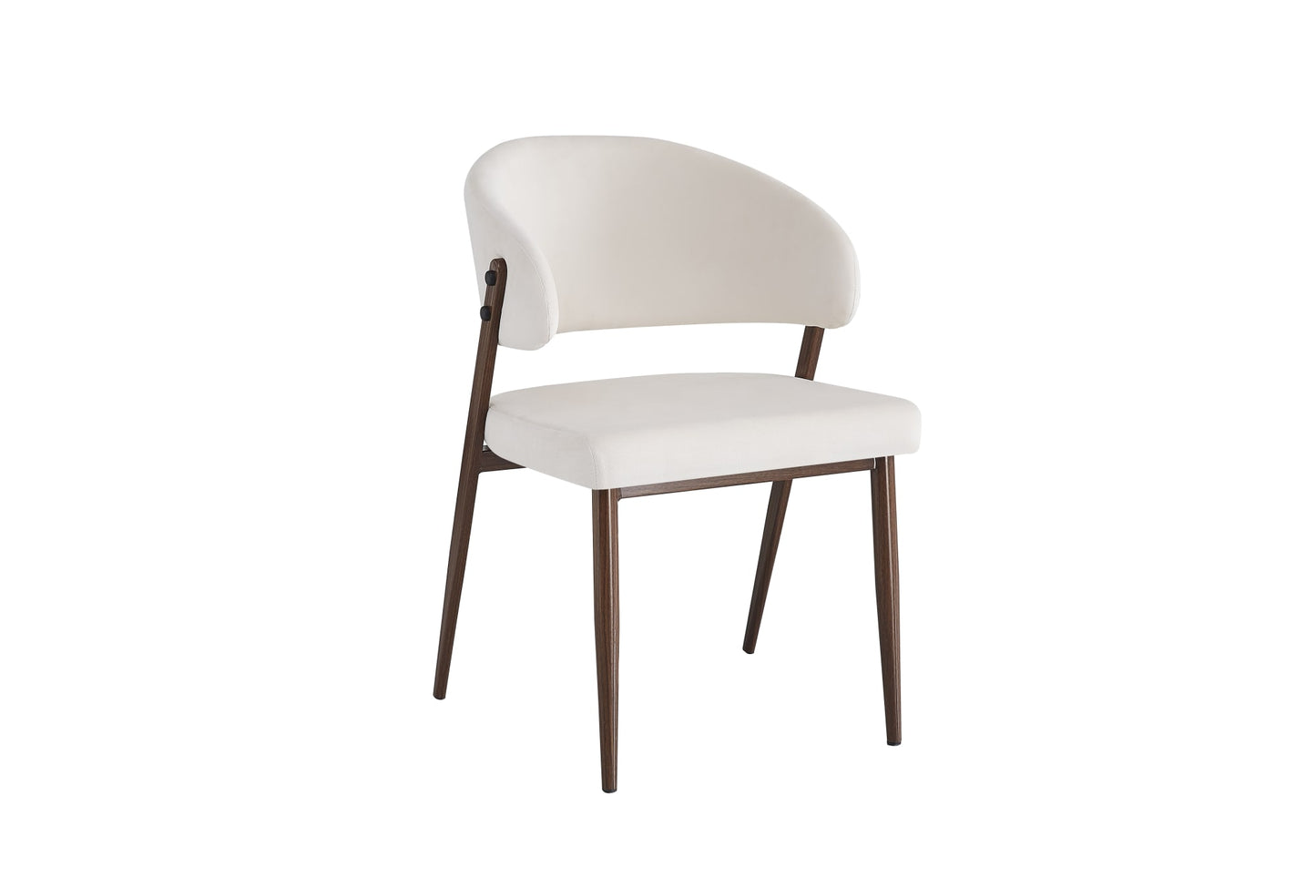 CHAISE LAMIA PIEDS EFFET NOYER TISSU VELOURS BEIGE