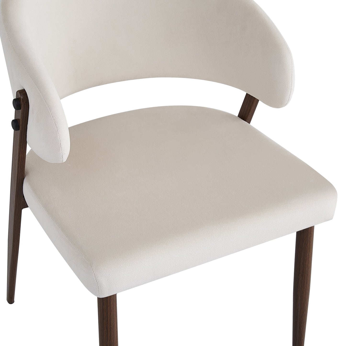 CHAISE LAMIA PIEDS EFFET NOYER TISSU VELOURS BEIGE