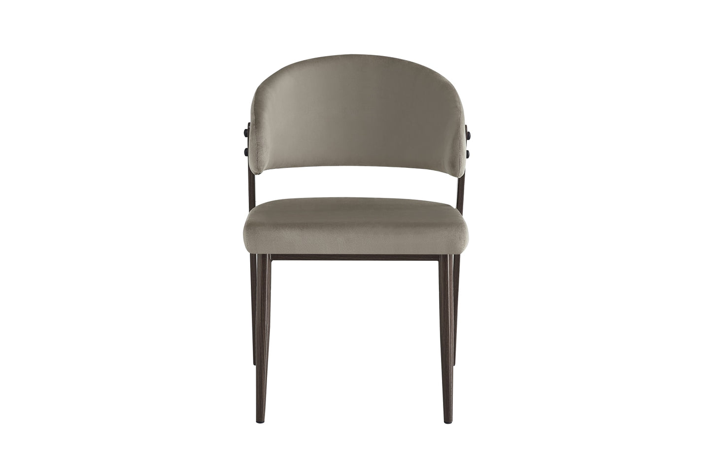CHAISE LAMIA PIEDS EFFET NOYER TISSU VELOURS TAUPE