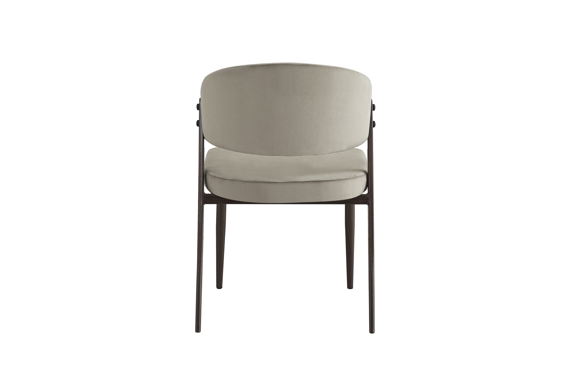 CHAISE LAMIA PIEDS EFFET NOYER TISSU VELOURS TAUPE