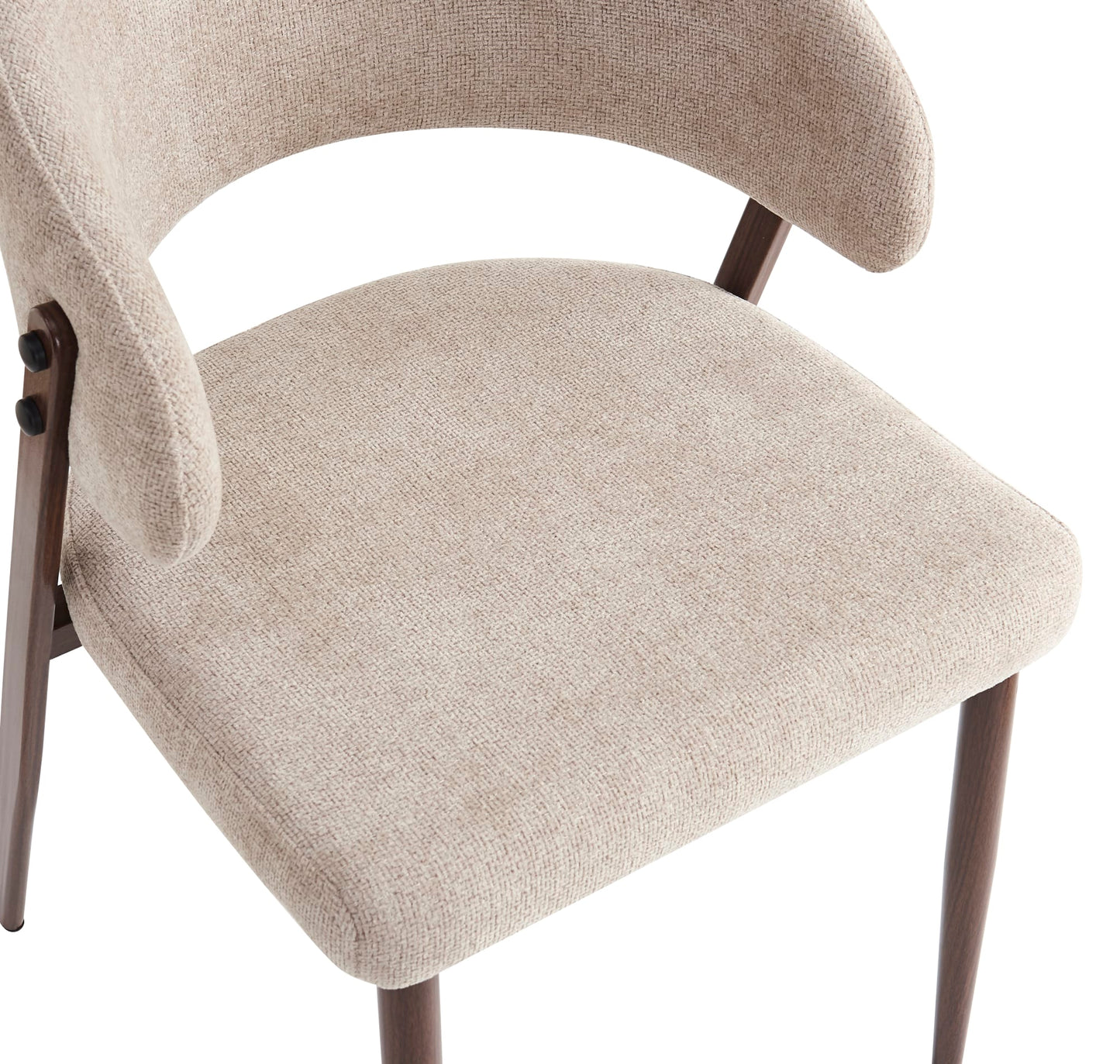 CHAISE LAMIA PIEDS EFFET NOYER TISSU MARBELLA MARRON GLACE