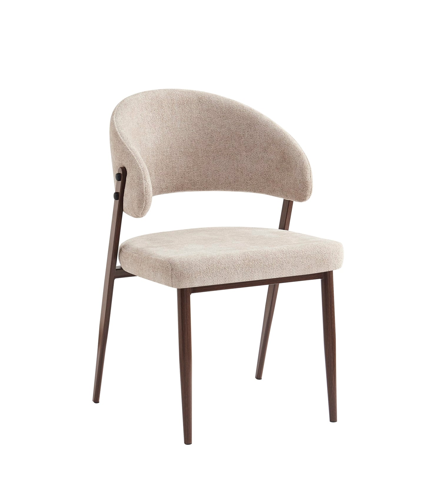 CHAISE LAMIA PIEDS EFFET NOYER TISSU MARBELLA MARRON GLACE