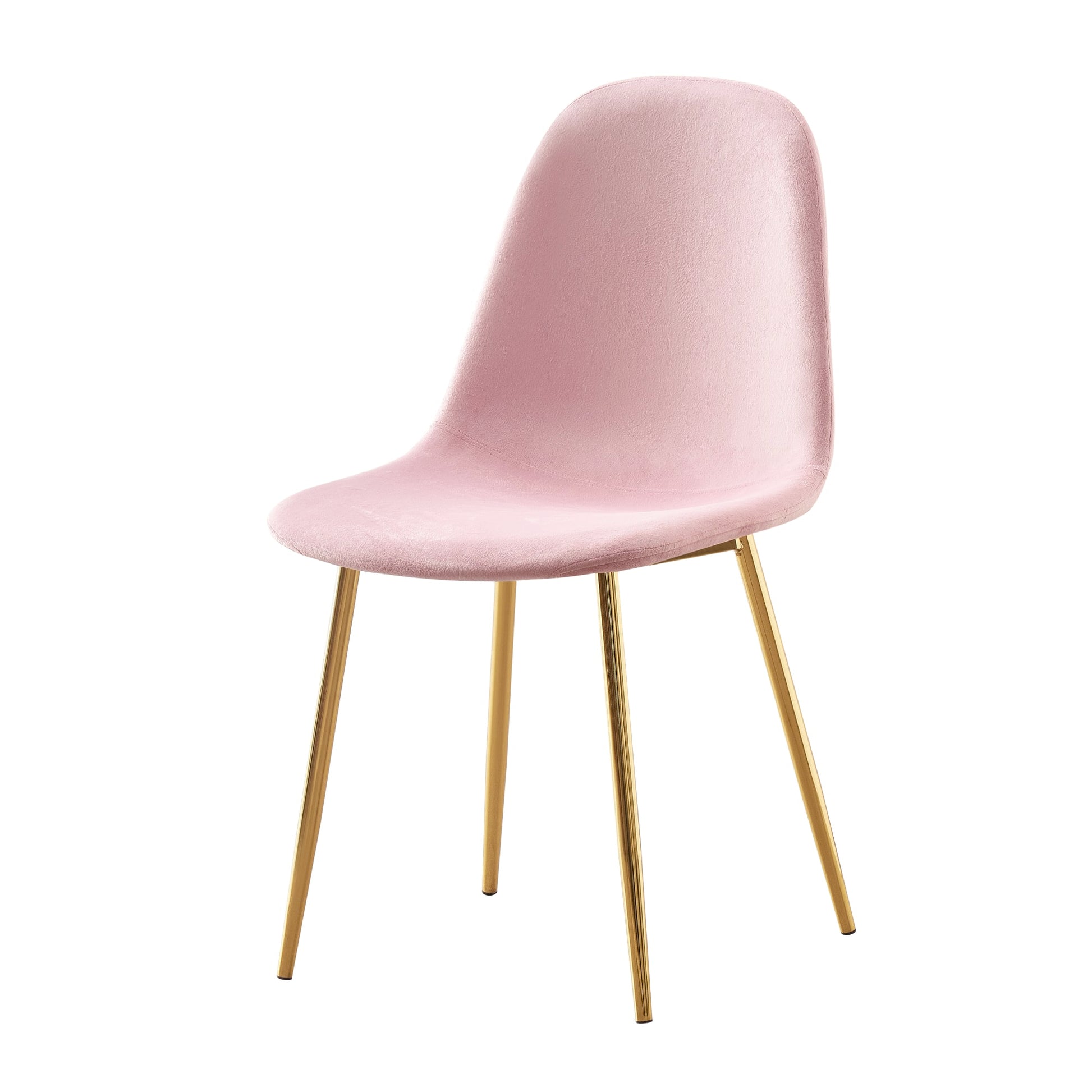 CHAISE SCANDINAVE GOLD VELOURS ROSE PALE